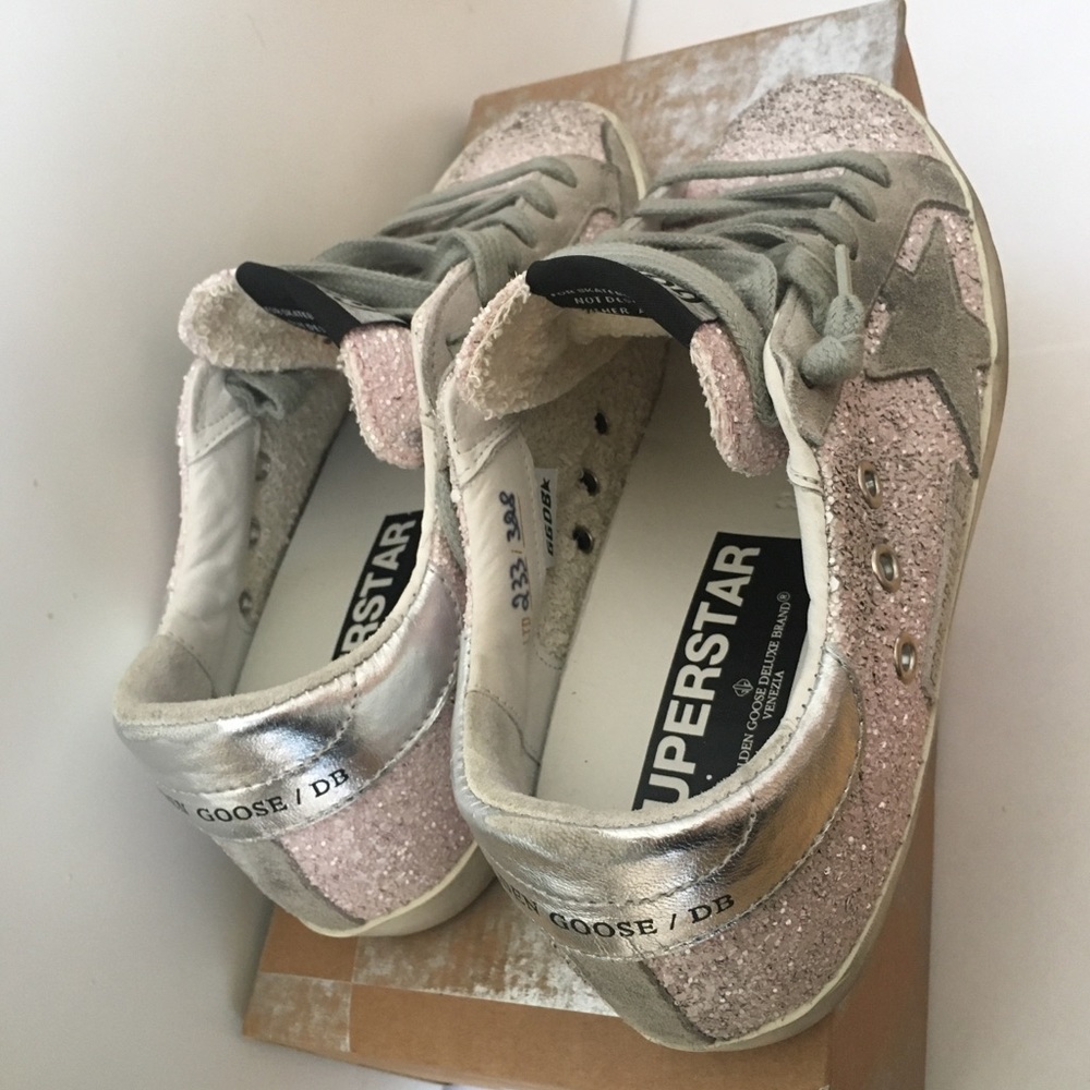 NWT Golden Goose Pink Glitter Superstar Sneakers - Picture 8 of 9